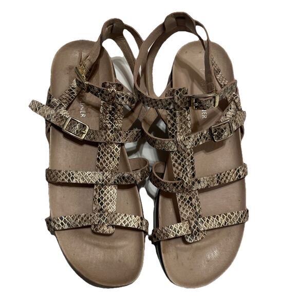 Donald J Pliner Fritz grey Snake print gladiator platform sandals size 7.5 - Picture 1 of 7